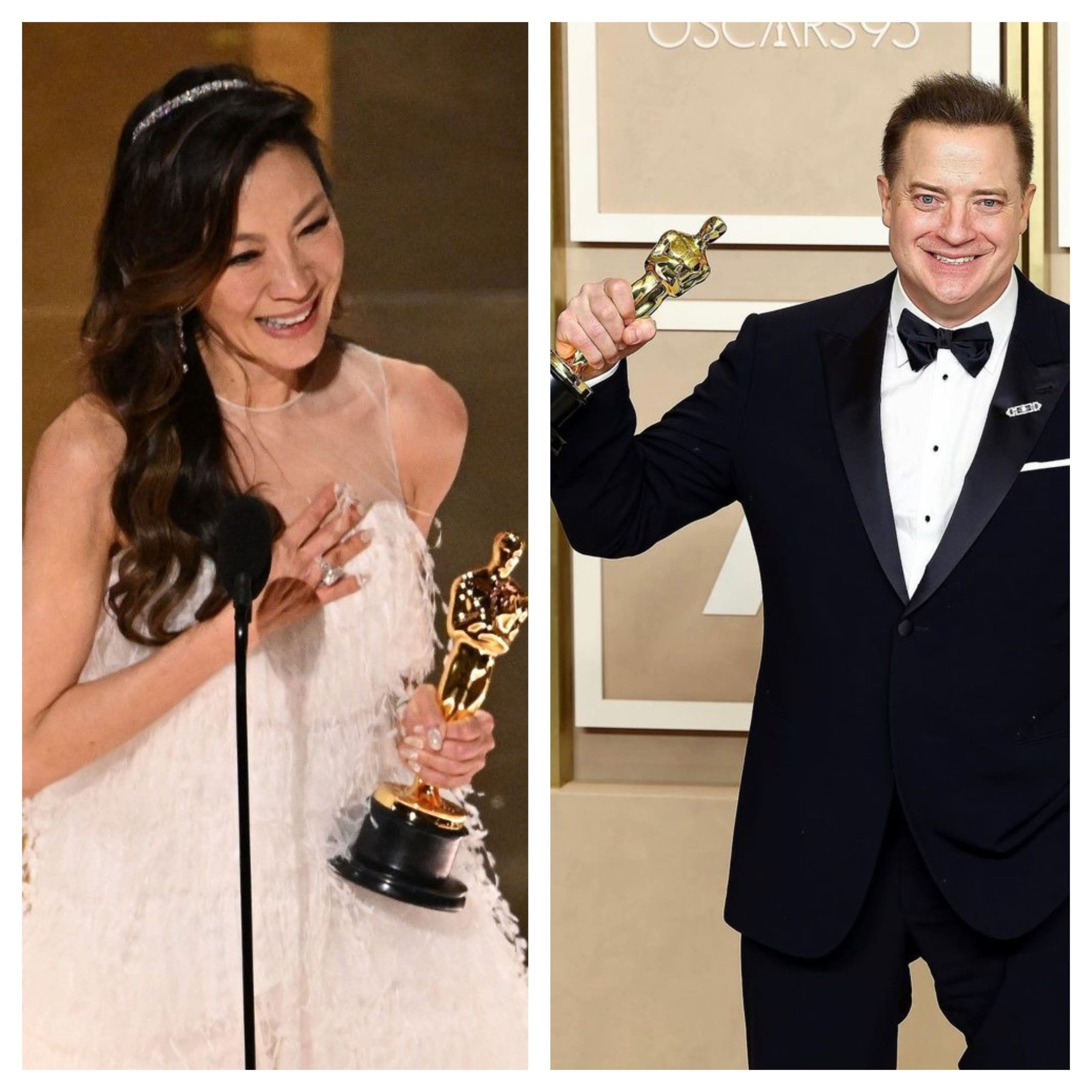 Brendan Fraser y Michelle Yeoh los favoritos del Oscar