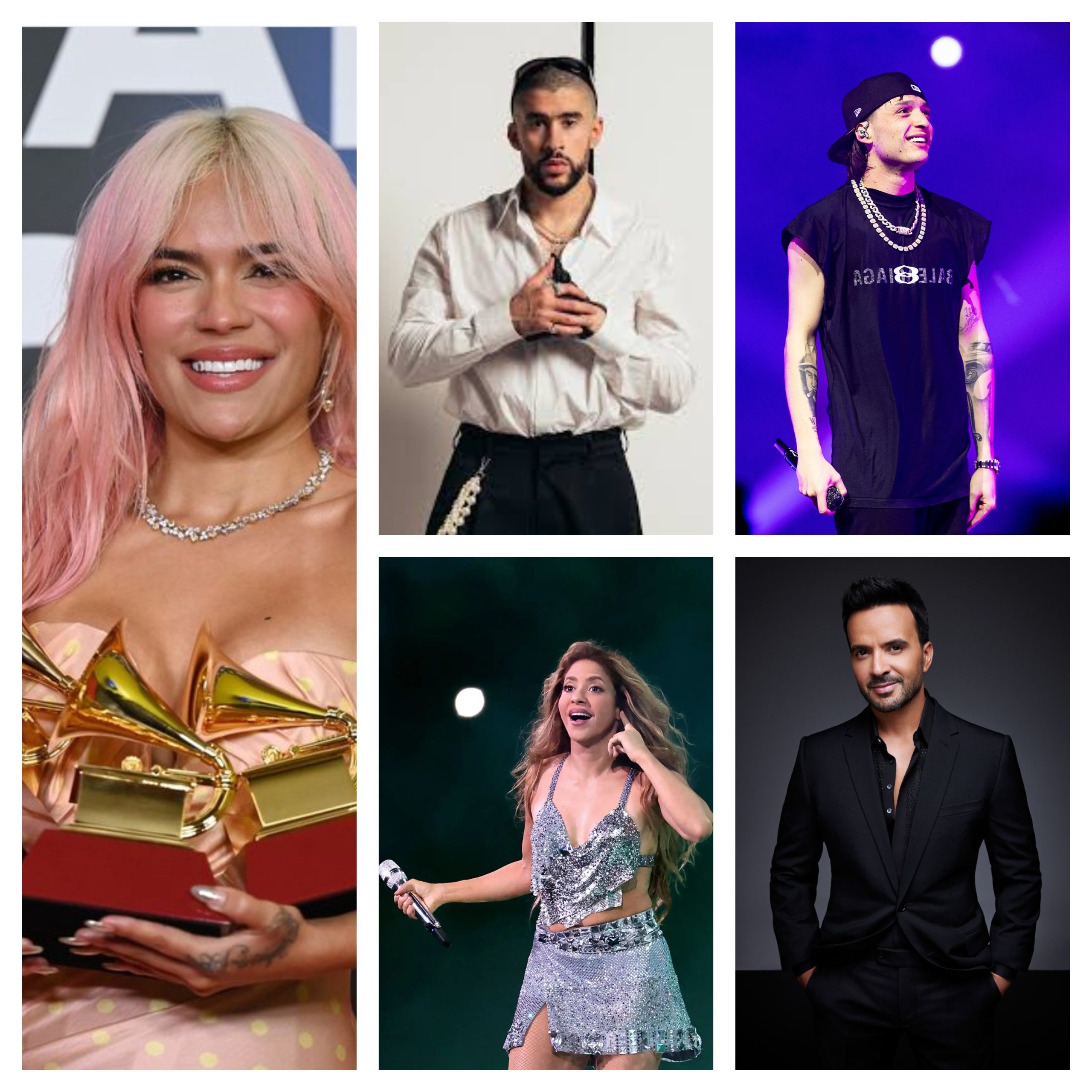 KAROL G, PESO PLUMA, LUIS FONSI, SHAKIRA, BAD BUNNY; NOMINADOS AL LATIN GRAMMY